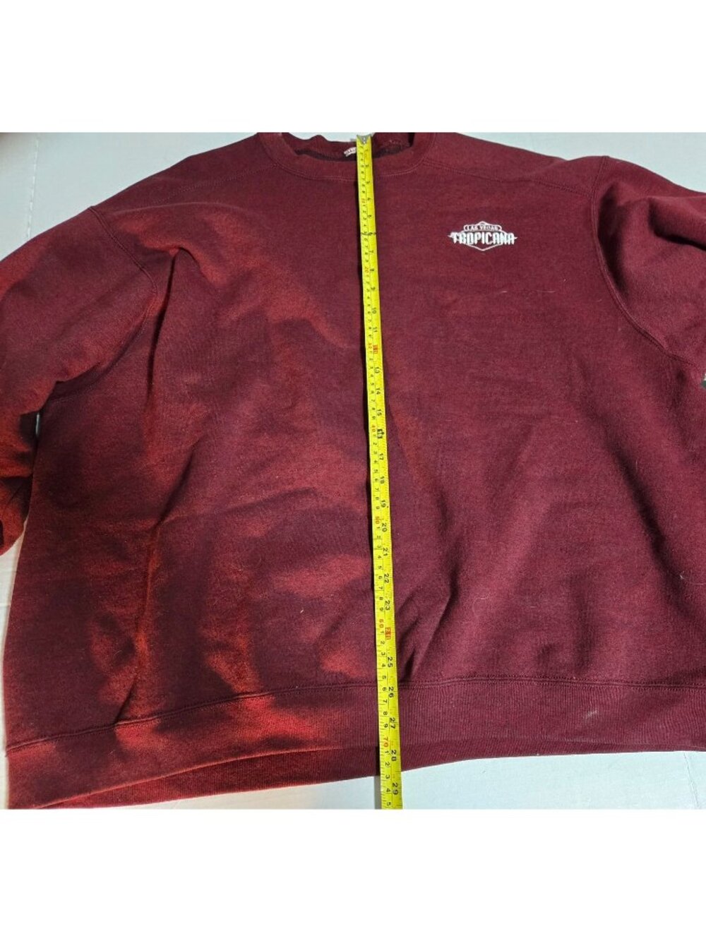 Maroon Sweatshirt (heavy material) with Tropicana Las Vegas Logo Embroidered on